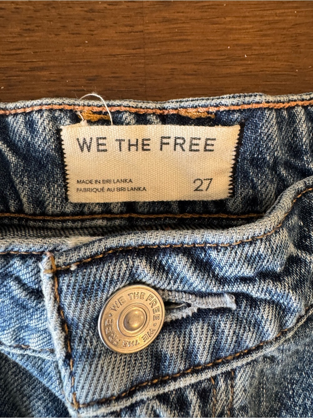 Free People We The Free Bettie Sailor Shorts Med Wash Denim Size 27 Retail $68 - Picture 8 of 15